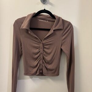 Abercrombie Ruched Polo cropped top